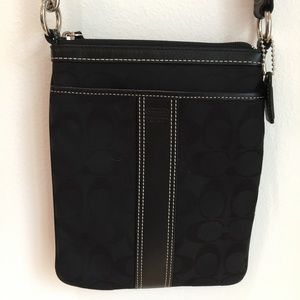 Black Coach Signature Fabric Crossbody Bag
